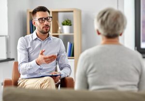 A patient in a cognitive-behavioral therapy program