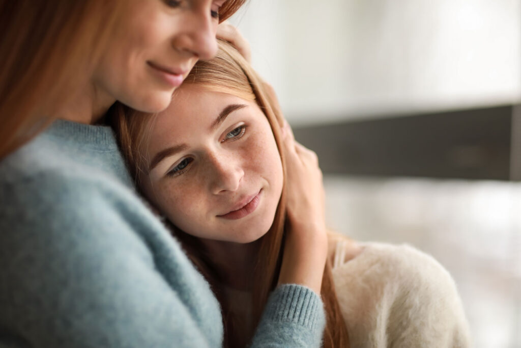 A mother and daughter discussing substance abuse counselors in VA