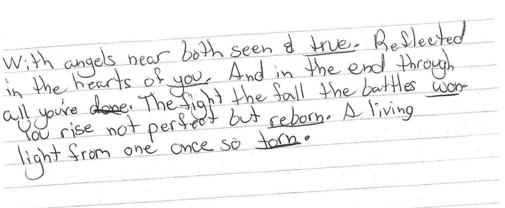 end of hand written poem